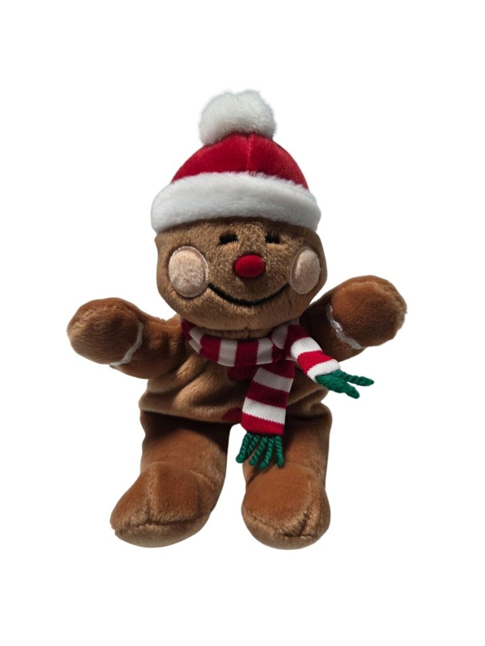 Christmas Gingerbread Plush 8 inch Toy Santa Hat Scarf - 4 oz Sears Exclusive